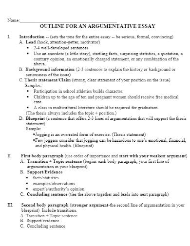 argumentative essay 25 examples topics outline format pdf