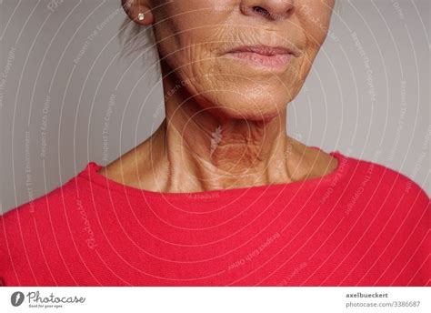 Old Womans Neck With Wrinkles A Royalty Free Stock Photo From Photocase