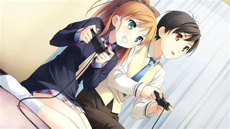 Cute Anime Boy And Girl Playing Video Games Anime