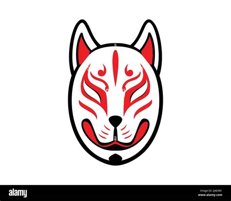 Japanische Kitsune Fox Maske Illustration Vektor Stock Vektorgrafik Alamy