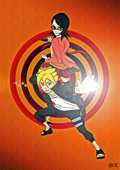 Naruto Boruto Uzumaki And Sarada Uchiha By Cherrydesire On Deviantart
