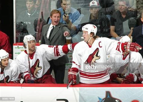 Head Coach Wayne Gretzky Of The Phoenix Coyotes Stands On The Bench