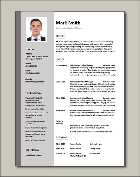 Project manager resume example ✓ complete guide ✓ create a perfect resume in 5 minutes this project manager resume example will show you how to: Construction project manager resume, example, sample ...