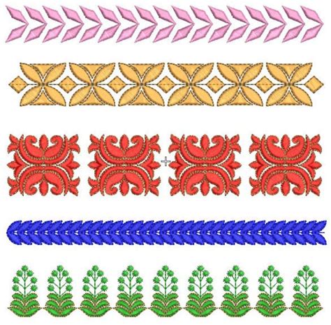 Set Of 5 Border Machine Embroidery Designs Lace Embroidery Etsy