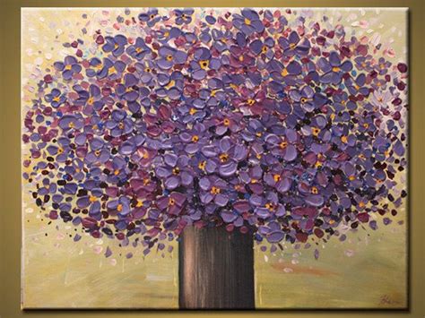 Acrylic Painting Purple Flower Painting Abstract By