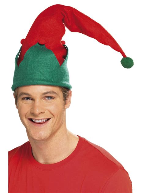 Elf Hat Red And Green With Pom Poms Gnome Christmas Santa S Helper Xmas Dress Up Abracadabra