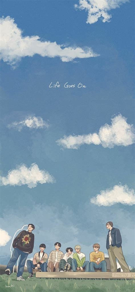 Bt Pattern Wallpaper Bts Life Goes On Wallpaper