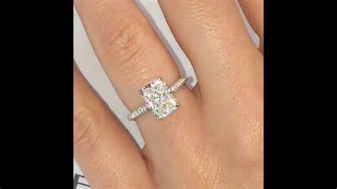 The average size of an engagement diamond has decreased over the past few years, due to worldwide economic changes. 2.50 ct Radiant Cut Diamond Engagement Ring
