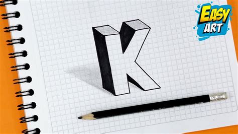 Dibujos Para Dibujar 🔴 Como Dibujar Letras En 3d Letra K Easy 3d