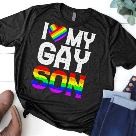lgbt heart i love my gay son shirt
