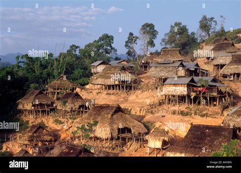 Akha Hilltop Village Laos Stock Photo Alamy