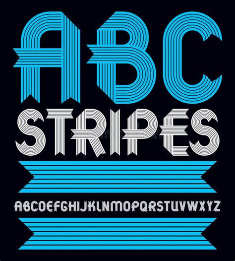 Set Of Trendy Old Vector Capital English Alphabet Letters Abc I Stock