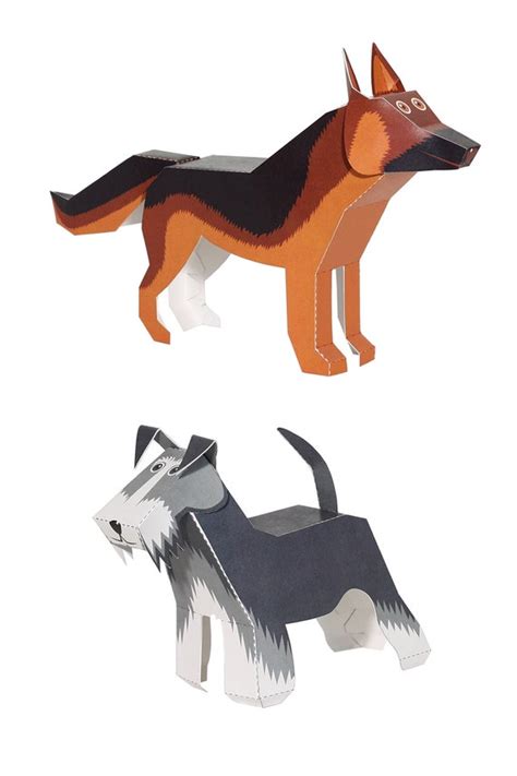 Dogs Paper Toys Diy Paper Craft Kit 3d Paper Animals 4