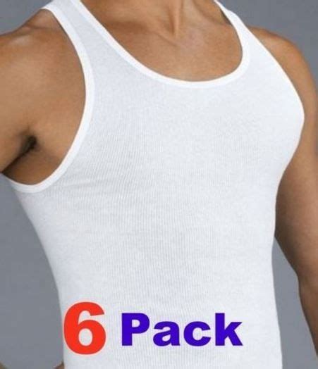 6 quality mens 100 cotton a shirts wife beaters ribbed tank tops pack s~xxxl ebay