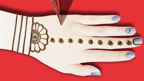 Very Easy Gol Tikki Mehndi Design For Beginners Back Hand Henna