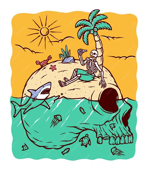 Premium Vector Skull Island Illustration