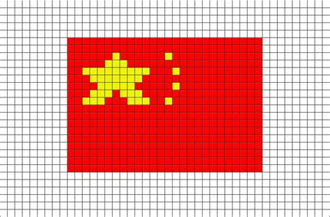 Flag Of China Pixel Art Brik