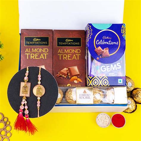 Send Bhaiya Bhabhi Rakhi With Ferrero Rocher And Temptation Chocolate