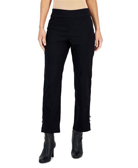 Jm Collection Petite Lace Up Hem Pull On Pants Created For Macys Macys