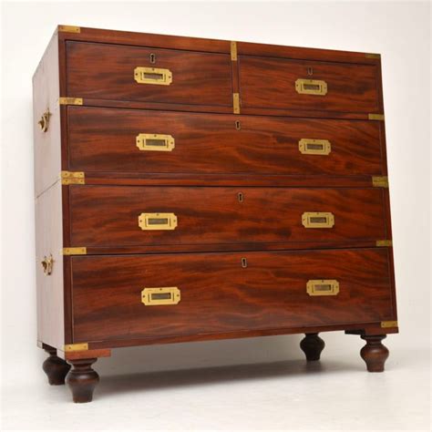 Antique Mahogany And Brass Military Campaign Chest Of Drawers Marylebone Antiques