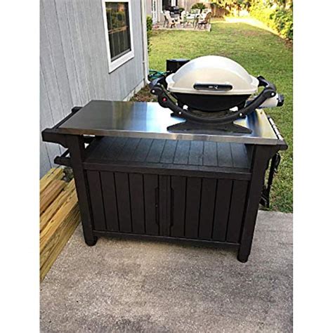 BBQ Prep Table Outdoor Portable Stainless Steel Top Grill Prep Mobile