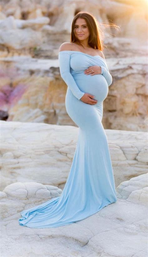 Light Blue Maternity Dress Long Sleeve Maternity Dress Maternity