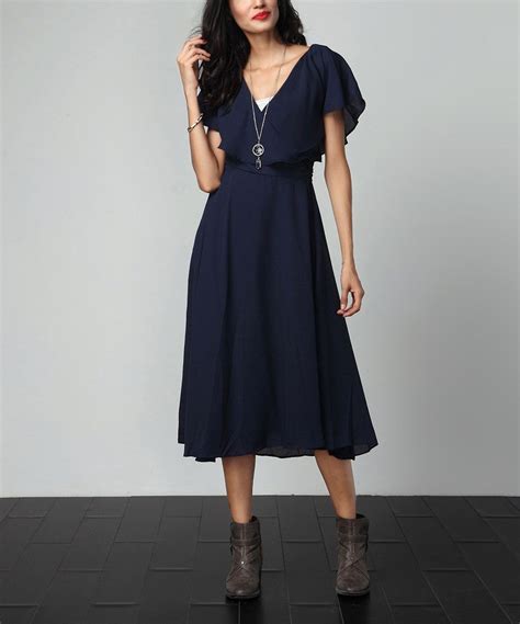 Another Great Find On Zulily Reborn Collection Navy Chiffon Midi