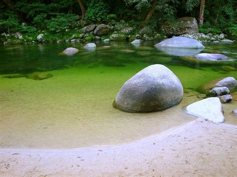 Hd Wallpaper Calm Body Of Water With Rocks Surrounded Trees Stone