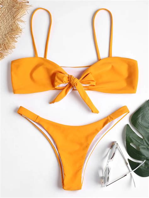 2018 Sexy Women Bikinis Tie Front Unlined Bikini Set Swimsuit Swimming