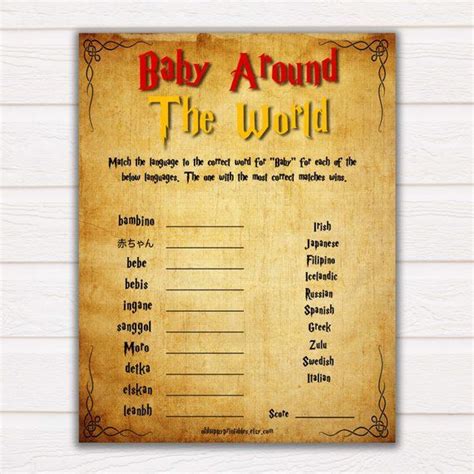 It is a beautiful and terrible thing, and should therefore be treated with great caution. Wizard Baby Shower, Baby Around The World, Printable Baby ...