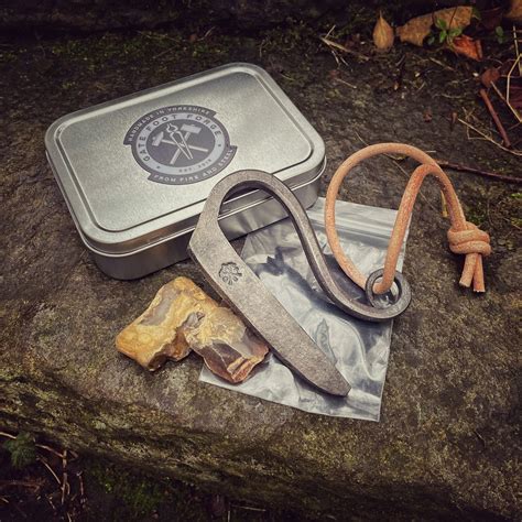 Traditional Flint And Steel Fire Starting Kit Gate Foot Forge