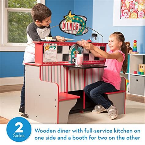 Melissa And Doug Double Sided Wooden Star Diner Restaurant Play Space 86