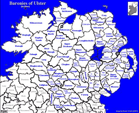 Map Of Ulster Baronies Ireland Barony