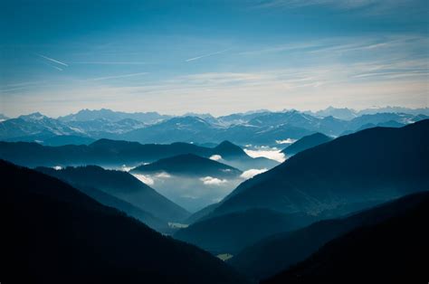Wallpaper Blue Mist Mountains Alps Fog Bavaria 4131x2744