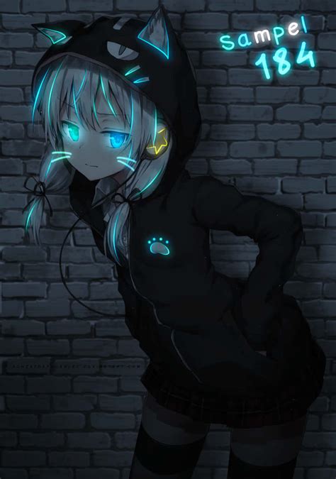 Download Neon Anime Cat Girl Wallpaper