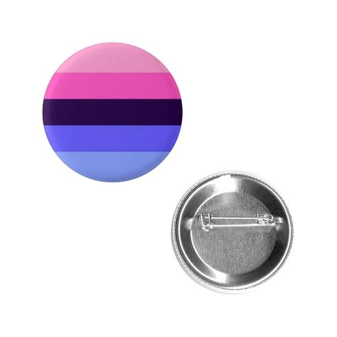 Omnisexual Pride Flag Pin 1 5” Round Circle Shape Metal Button Pin Badge Pinback 1 5