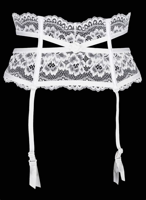 angelic white lace garter belt by axami lingerie eye kandee lingerie canada