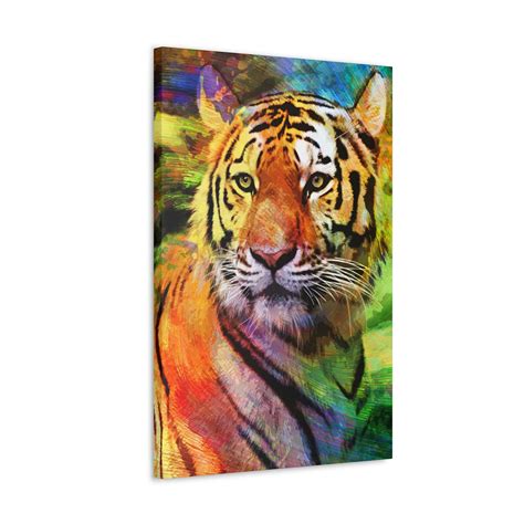 Bengal Tiger Canvas Wall Art Design Tiger Digital Canvas Art Etsy