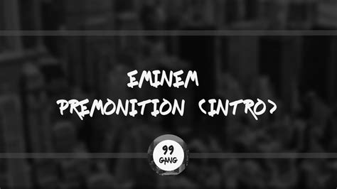 Eminem Premonition Intro New Album 2020 Youtube