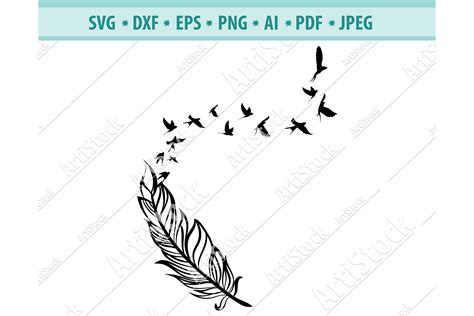 Feather And Birds Svg