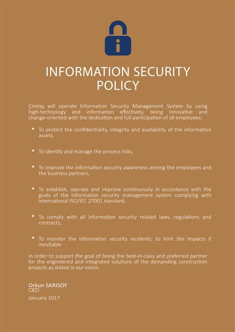 Çimtaş | Information Security Policy