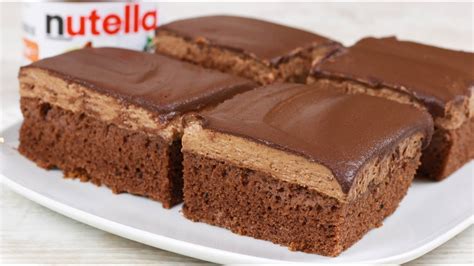 Weitere ideen zu nutella kuchen, nutella, kuchen. Saftige Nutella Schnitten - Nutella Kuchen I Schokoladen ...
