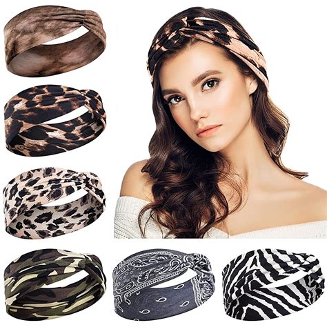 1 Headbands For Women Sweat Wicking Scarf Bandana Elastic Headband Wrap Pack Of 4 New Goods