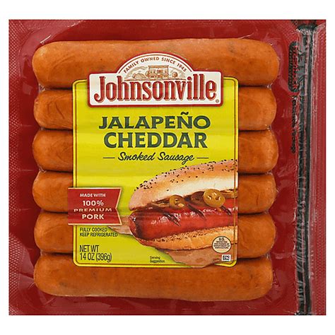 Johnsonville Smoked Sausage Jalapeno Cheddar 14 Oz Sausages