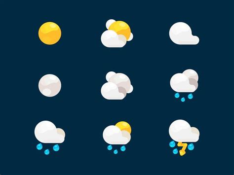 Weather Icon Set Preview Weather Icons Icon Set Vector Icon Set