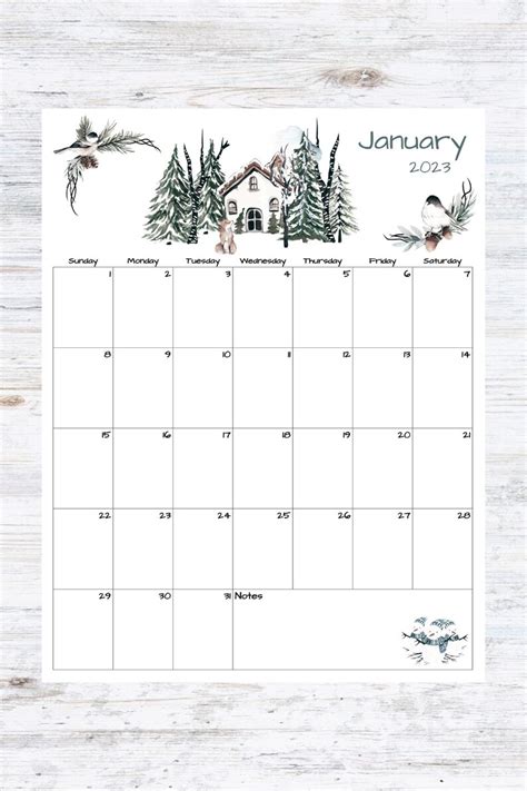 Fillableeditable January Calendar January 2023 Calendar Etsy