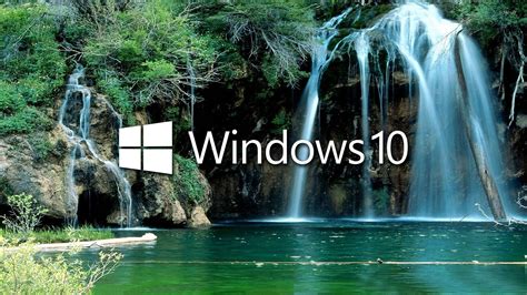 Windows 10 Over The Waterfall Logo With Text Wallpaper Computer Wallpapers 47501