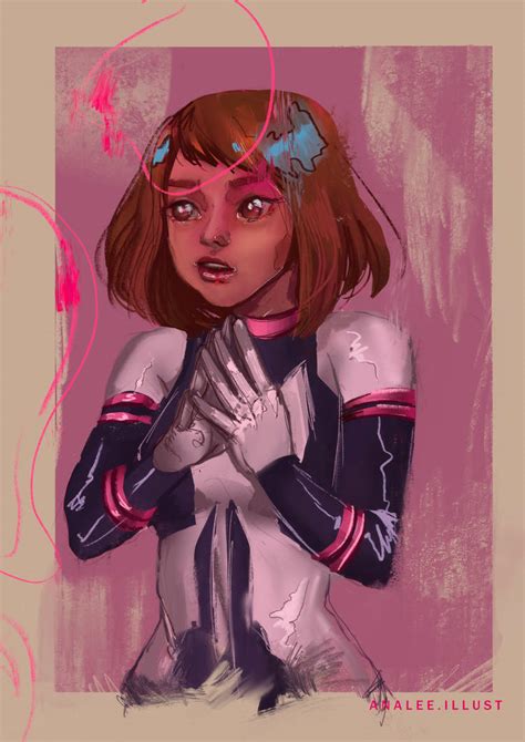 ochaco uraraka by analeeillust on deviantart