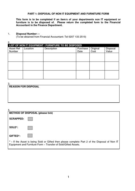 Fixed Asset Disposal Form Template Fixed Asset Asset