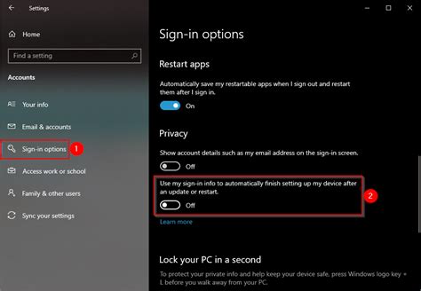 Sign In Login Screen Options Windows 10